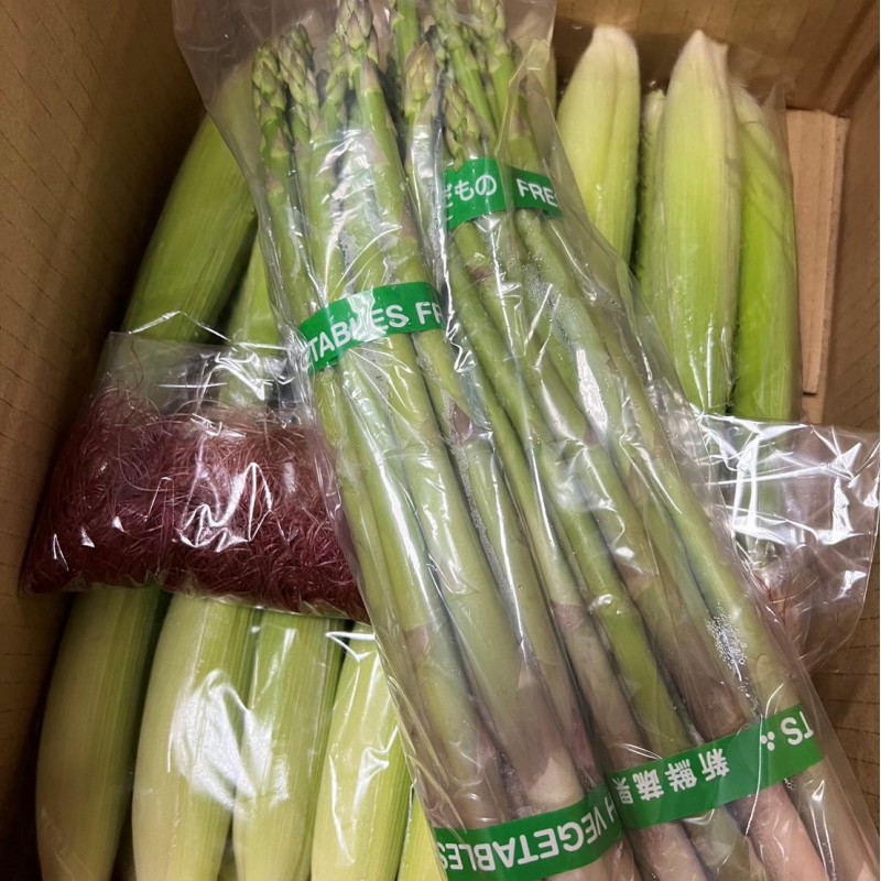 【七星生態】紅鬚玉米筍+綠蘆筍混裝箱(3.1kg)
