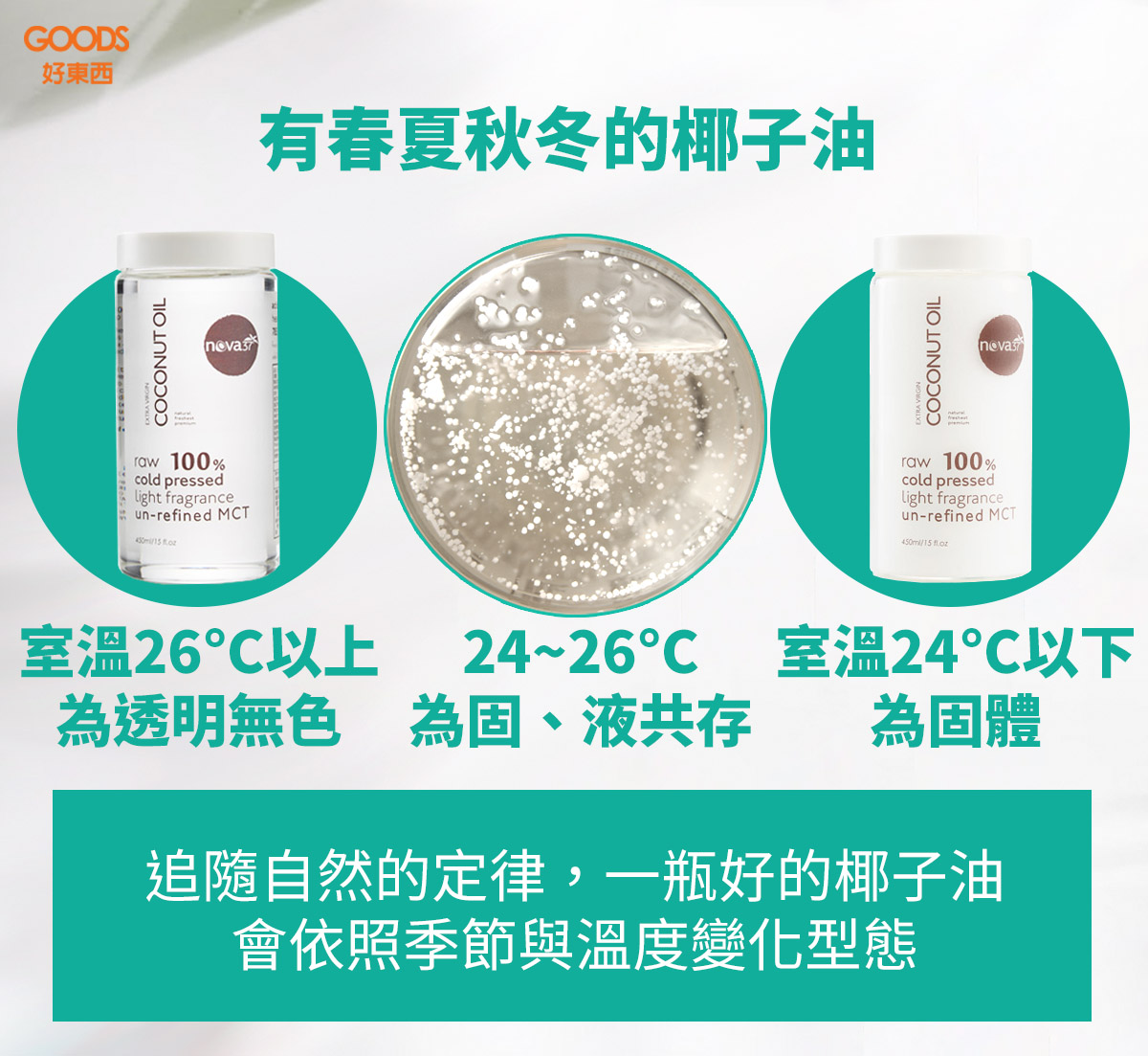 有春夏秋冬的椰子油