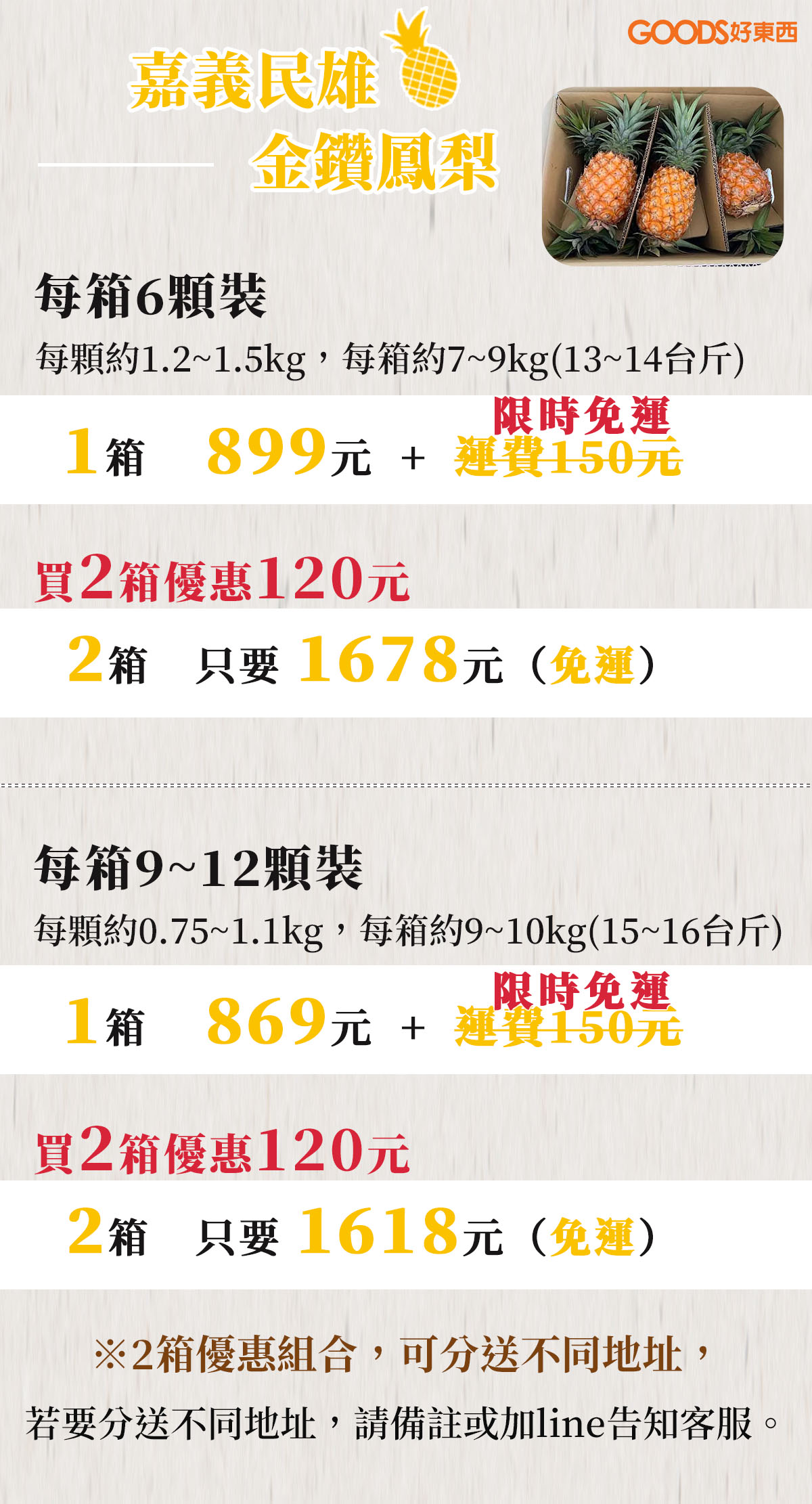 嘉義民雄三興村 鼓聲果金鑽鳳梨價目表