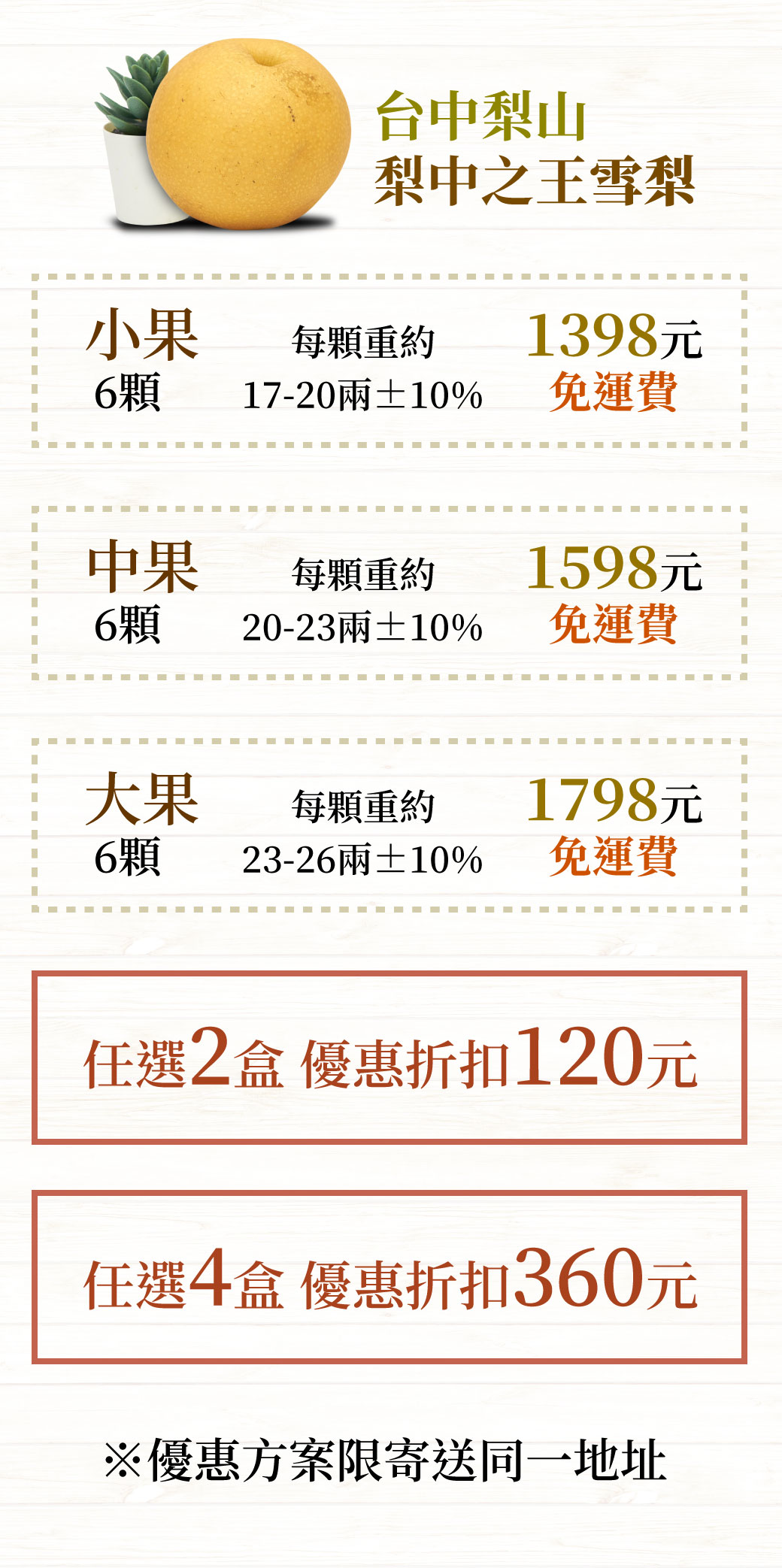 梨山雪梨價目表